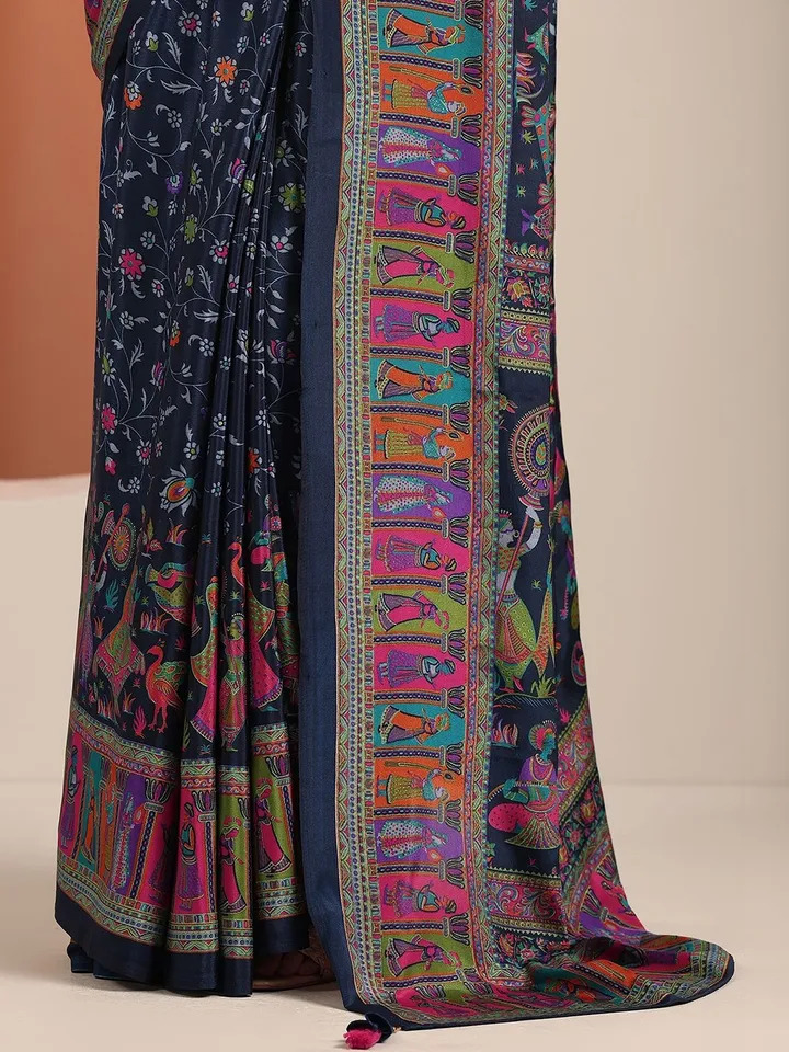 Ethnic Motifs Pure Crepe Designer Saree - Image 11
