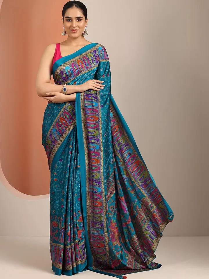 Ethnic Motifs Pure Crepe Designer Saree - Image 15