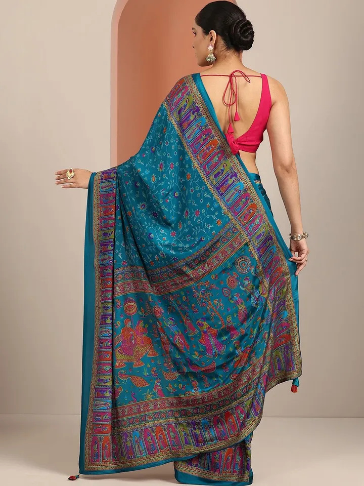 Ethnic Motifs Pure Crepe Designer Saree - Image 16