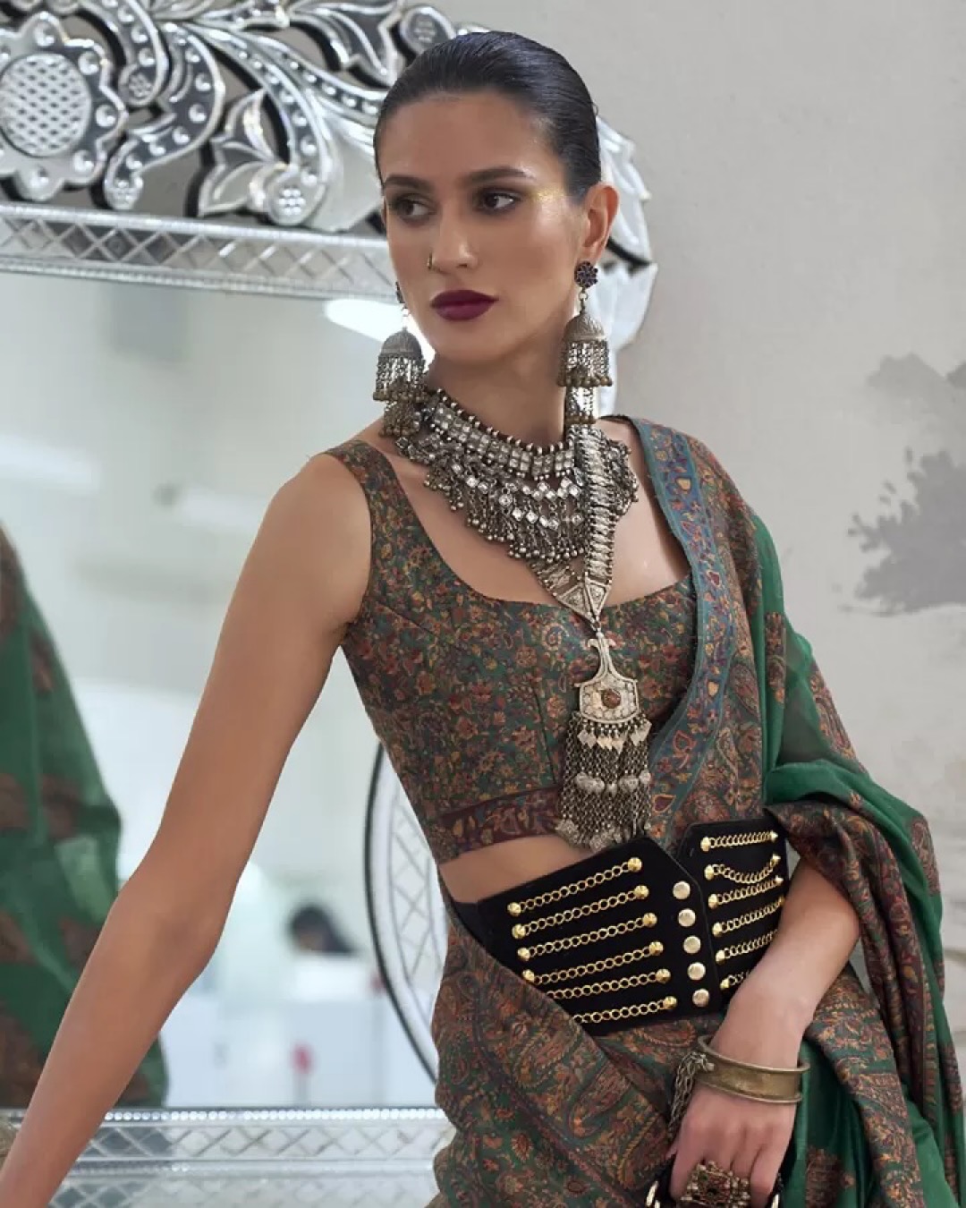 Handloom Woven Kashmiri Modal Silk Saree - Image 4