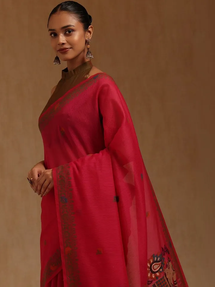 Ethnic Motifs Handloom Chanderi Saree