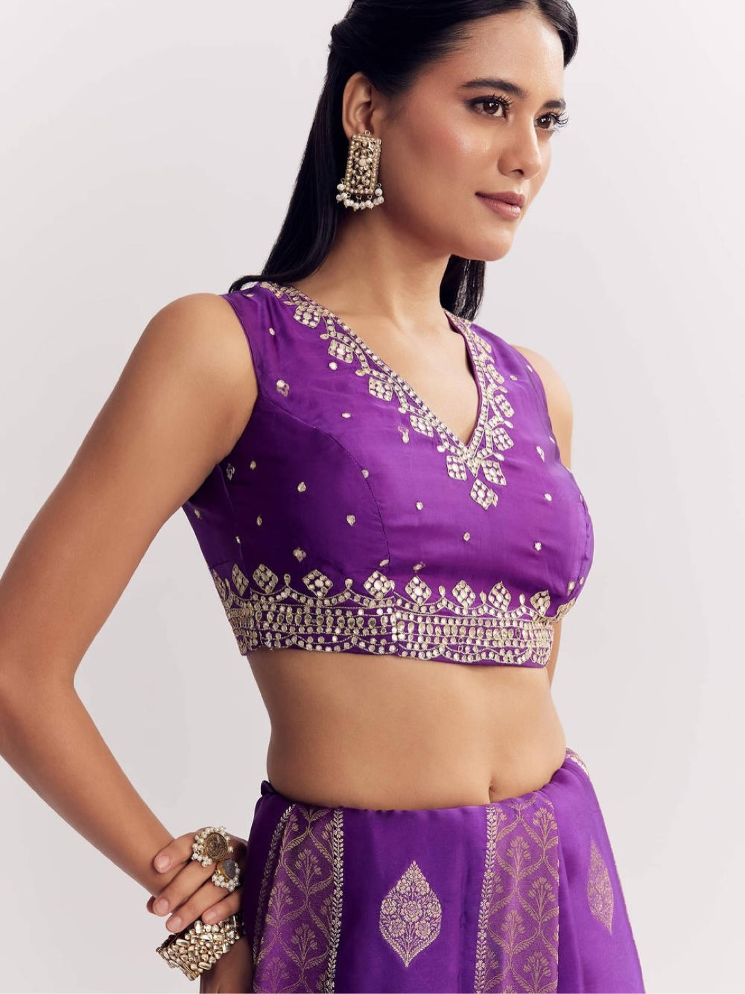 Dola Silk Saree Elevated with Gota-Patti Work - Image 7