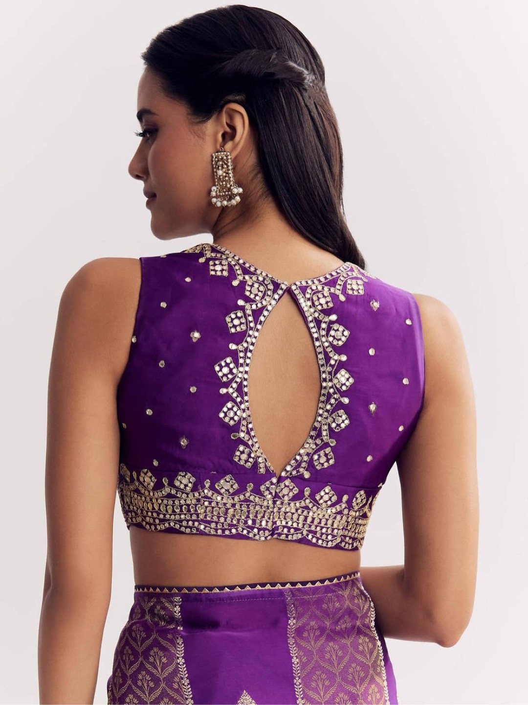Dola Silk Saree Elevated with Gota-Patti Work - Image 8