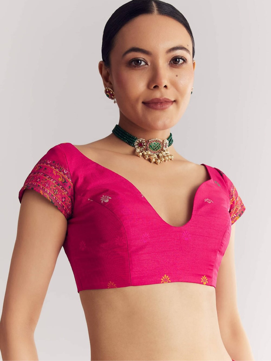 Soft Silk Saree with Jaal Woven Embroidery - Image 7