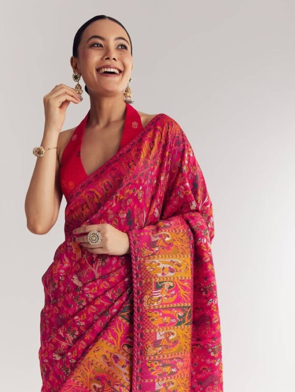 Soft Woven Silk Saree with Ethnic Elements